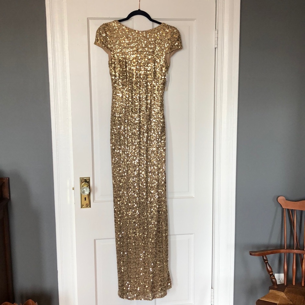 Badgley Mischka gold sequined gown-REDUCED PRICE